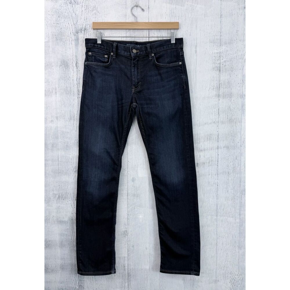 Banana Republic Traveler Jeans Men 32 Slim Fit Dark Wash Denim Fit 32x31